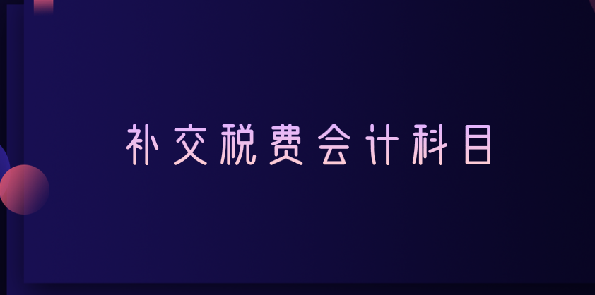 如果要补交税费，那会计分录应该做呢？