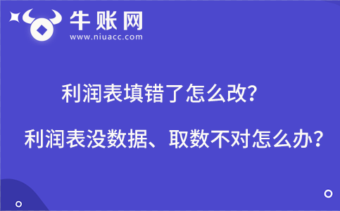 利润表填错了怎么改?利润表没数据、取数不对怎么办?