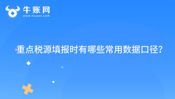 重点税源填报时有哪些常用数据口径?