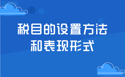 税目的设置方法和表现形式！