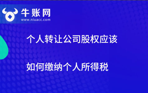 个人转让公司股权应该如何缴纳个人所得税