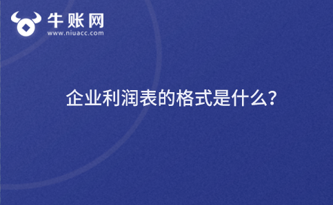 企业利润表的格式是什么？
