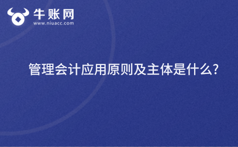 管理会计应用原则及主体是什么?