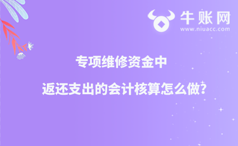 专项维修资金中返还支出的会计核算怎么做？
