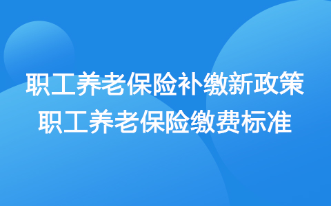 职工养老保险补缴新政策2021 职工养老保险缴费标准