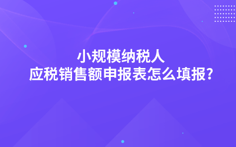 小规模纳税人应税销售额申报表怎么填报?