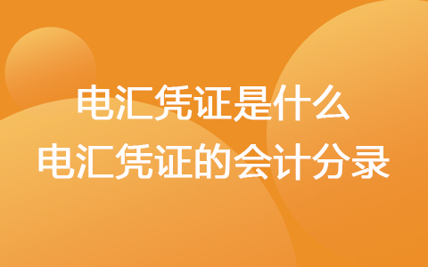 电汇凭证是什么 电汇凭证的会计分录