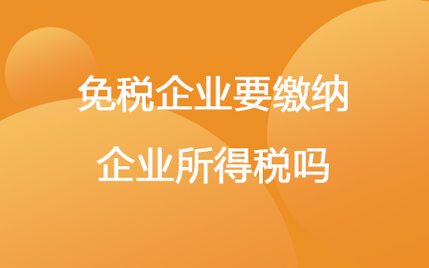 免税企业包括哪些 免税企业要缴纳企业所得税吗