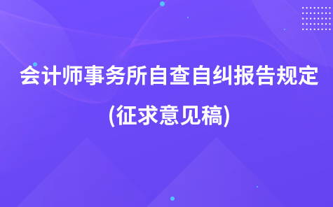 会计师事务所自查自纠报告规定(征求意见稿)