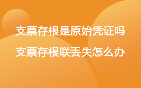 支票存根是原始凭证吗 支票存根联丢失怎么办