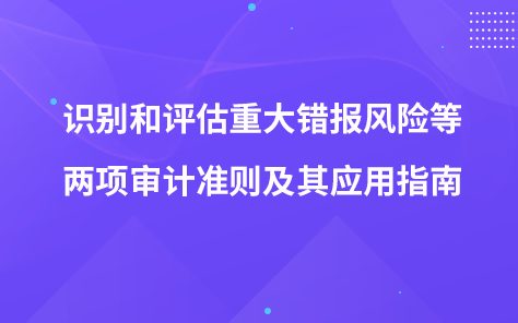 识别和评估重大错报风险等两项审计准则及其应用指南（修订）