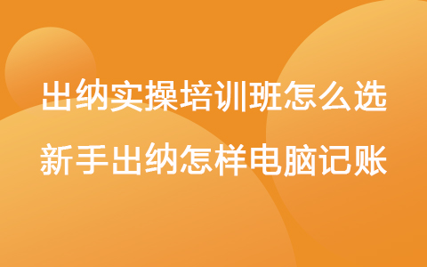 出纳实操培训班怎么选 新手出纳怎样电脑记账