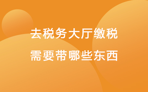 去税务大厅缴税需要带哪些东西