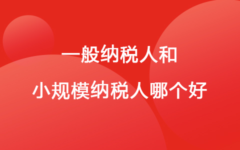 一般纳税人和小规模纳税人哪个好