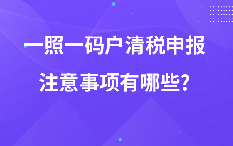 一照一码户清税申报注意事项有哪些?