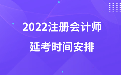 2022注册会计师延考时间安排