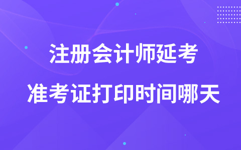 注册会计师延考准考证打印时间哪天