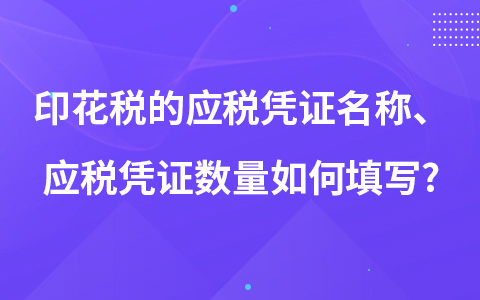 印花税的应税凭证名称、应税凭证数量如何填写?