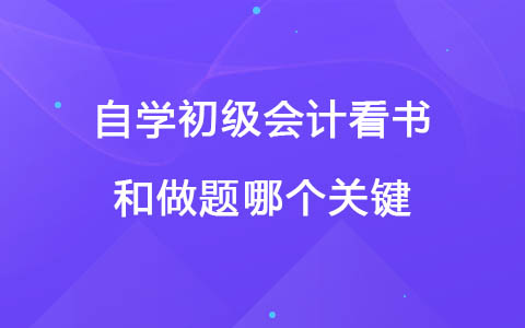 自学初级会计看书和做题哪个关键