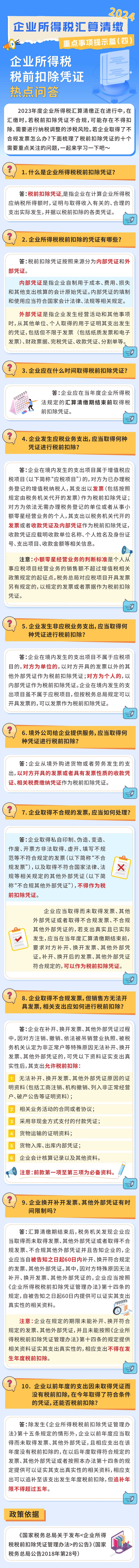 企业所得税汇算清缴重点事项提示篇｜企业所得税税前扣除凭证热点问答