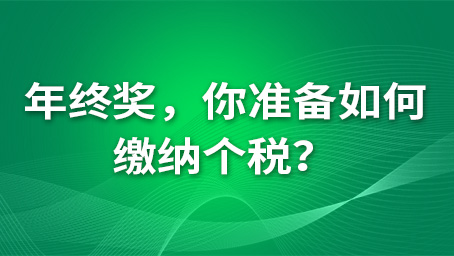 年终奖，你准备如何缴纳个税？