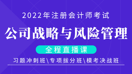 2022年注会战略专项拔分班第四讲