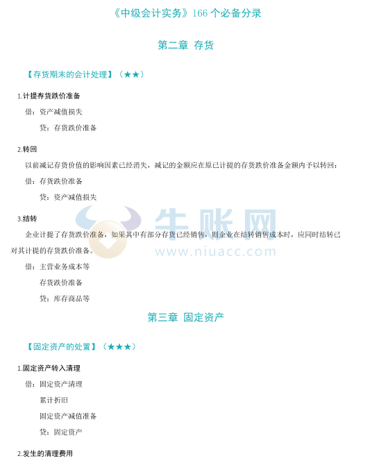 2025年中级会计考试《中级会计实务》166个必备分录