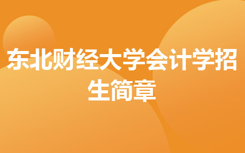 东北财经大学会计学招生简章