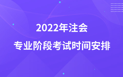 2022年注会专业阶段考试时间安排