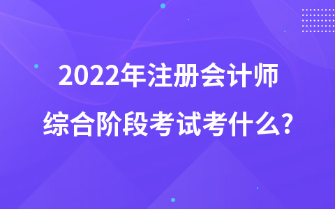 2022年注册会计师综合阶段考试考什么?