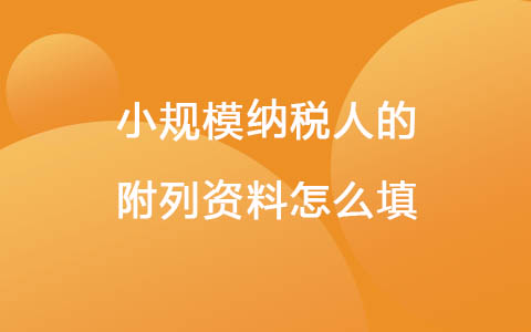 小规模纳税人的附列资料怎么填