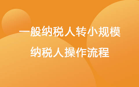 一般纳税人转小规模纳税人操作流程