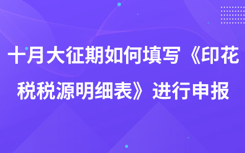 十月大征期如何填写《印花税税源明细表》进行申报?