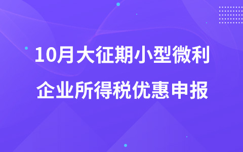 10月大征期小型微利企业所得税优惠申报