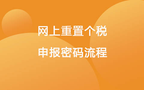 网上重置个税申报密码流程