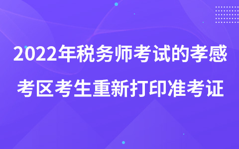 2022年税务师考试的孝感考区考生重新打印准考证