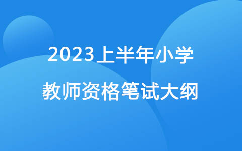 2023上半年《综合素质》（小学）教师资格笔试大纲