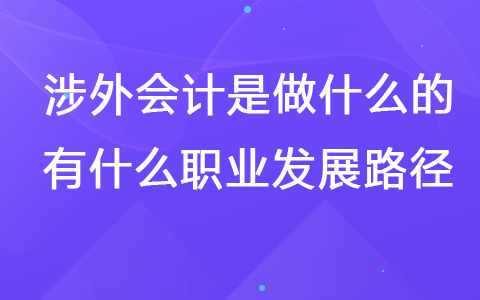 涉外会计是做什么的  有什么职业发展路径