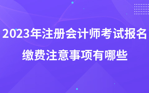2023年注册会计师考试报名缴费注意事项有哪些