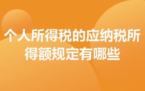 个人所得税的应纳税所得额规定有哪些