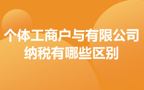 个体工商户与有限公司纳税有哪些区别