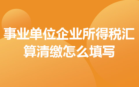 事业单位企业所得税汇算清缴怎么填写