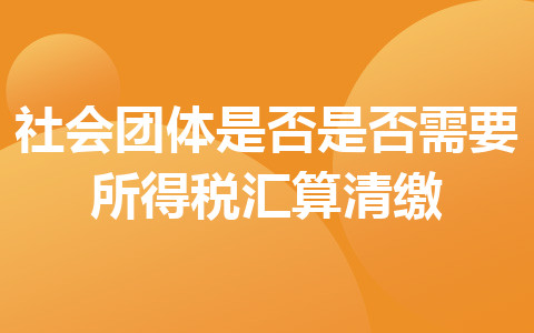 社会团体是否是否需要所得税汇算清缴