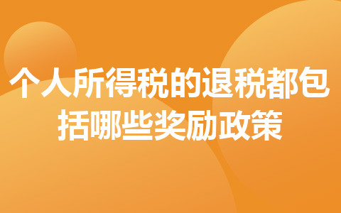 个人所得税的退税都包括哪些奖励政策