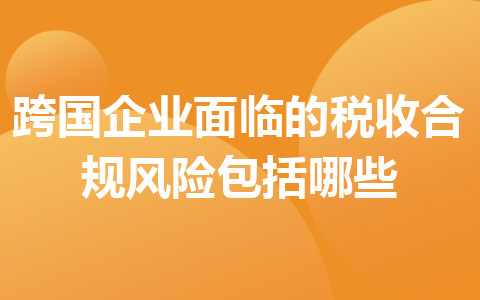 跨国企业面临的税收合规风险包括哪些