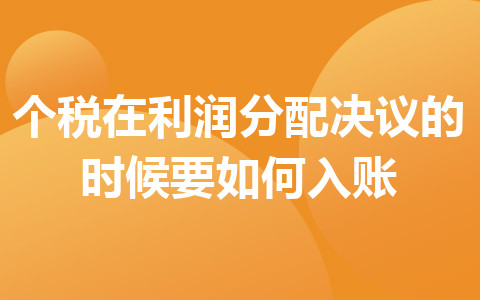 个税在利润分配决议的时候要如何入账