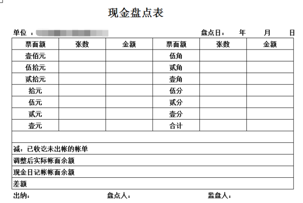 什么是现金盘点表？如何正确的填写现金盘点表？